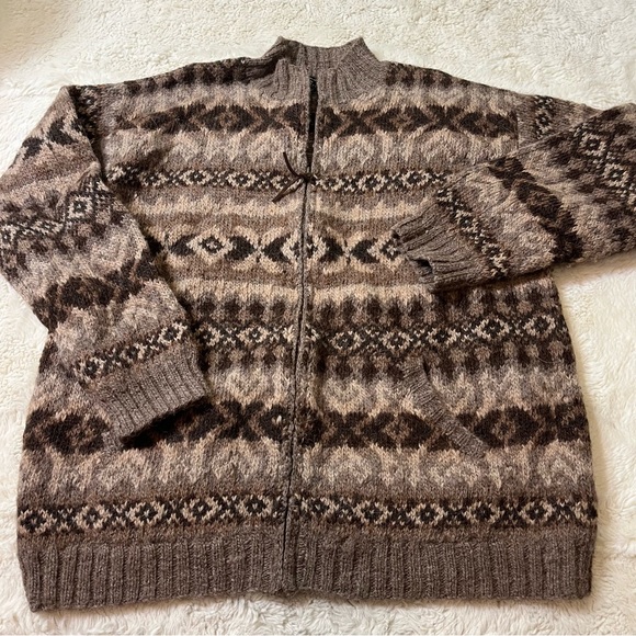 Ralph Lauren Sweaters - VTG Ralph Lauren Exclusive Hand Knit Wool Nordic Sweater Jacket Large Ski, Snow
